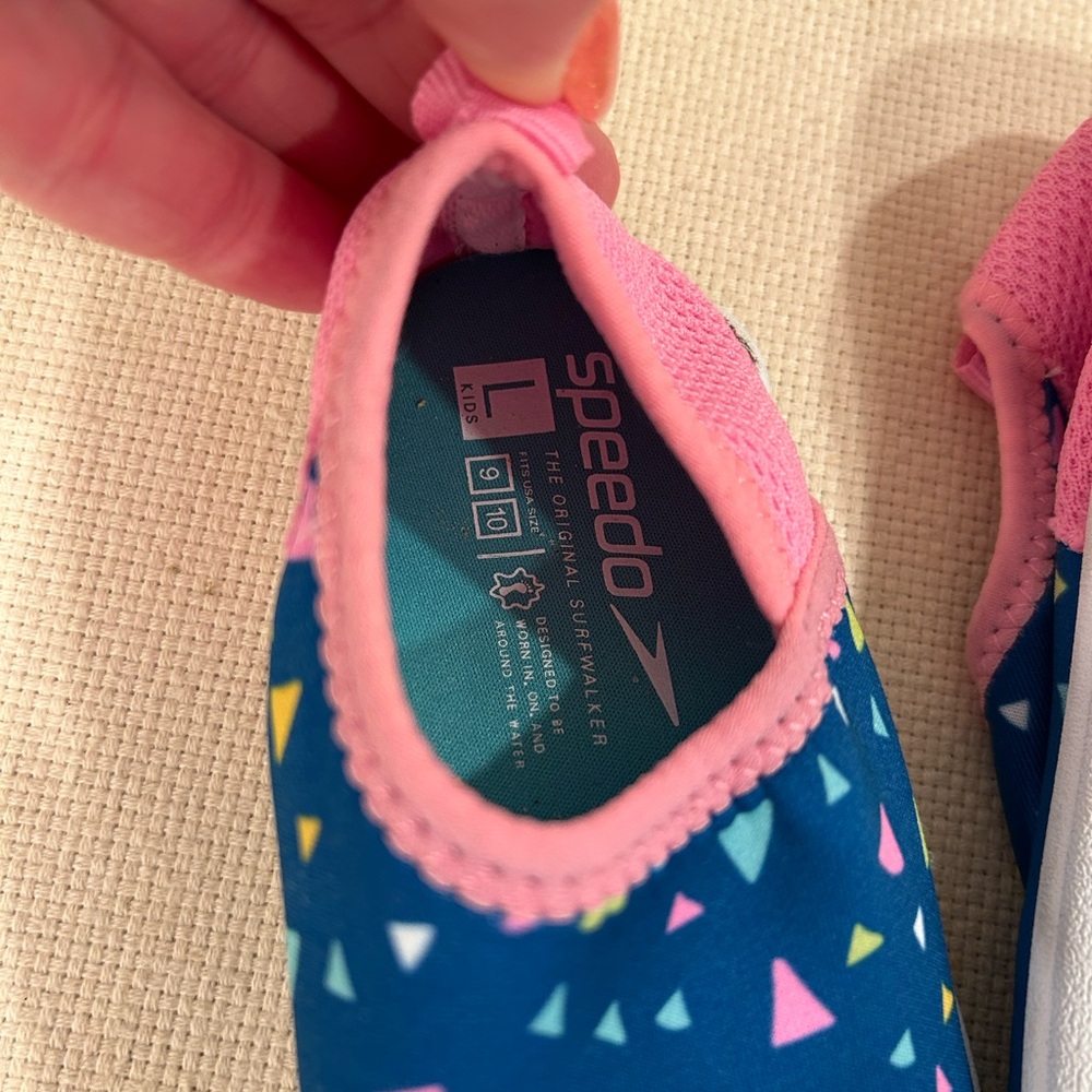 Speedo Kids Water Shoes - Blue with Pink Accents